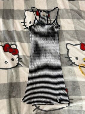 Vintage Abercrombie & Fitch Black and White Striped Tank Dress size M